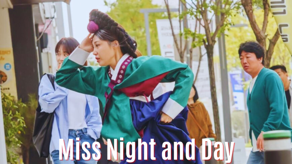 Miss Night and Day episode 1: On her way home, Lee Mi Jin sees a cat following her. Near the house, she meets and feeds the cat. Unable to bear it, she remembers her father's gift of new shoes, their belief in her job, and her hardships. She burns her workbooks in despair.